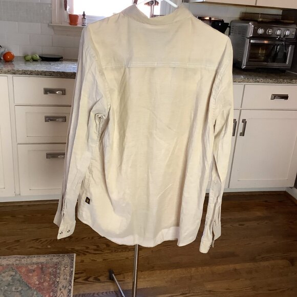 Howler Bros Gaucho Snapshirt Medium Frigates Pearl Snap Buttons Beige Khaki - Picture 2 of 5